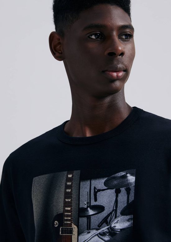 Foto do produto: Camiseta Masculina Manga Curta Com Estampa - Preto