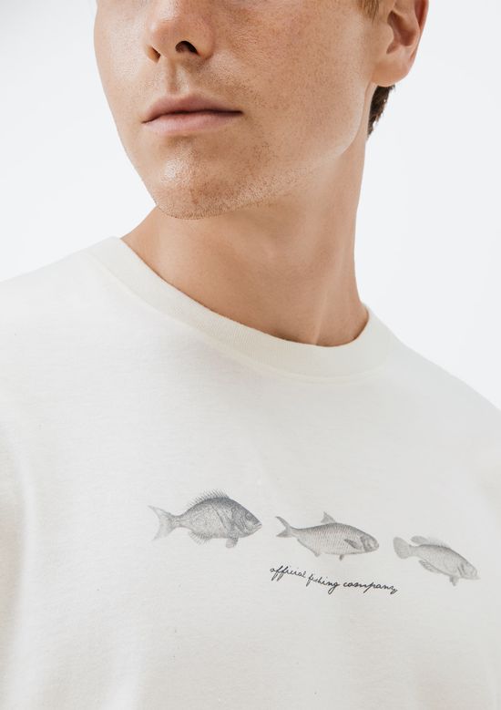 Foto do produto: Camiseta Masculina Manga Curta Com Estampa - Off white