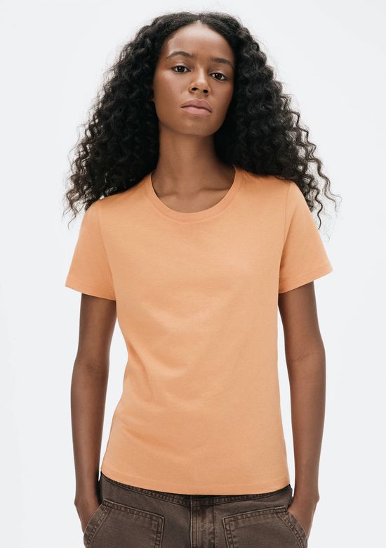 Foto do produto: Blusa Básica Feminina Manga Curta Slim World - Salmão