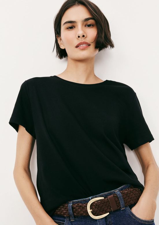 Foto do produto: Camiseta Básica Feminina Slim World - Preto