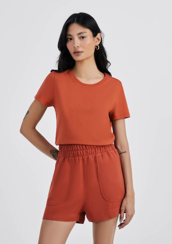Foto do produto: Camiseta Básica Feminina Slim World - Terracota