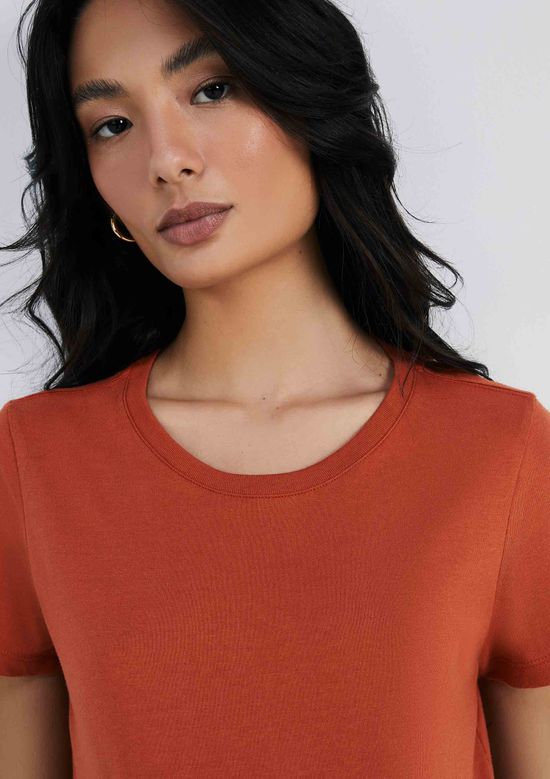 Foto do produto: Camiseta Básica Feminina Slim World - Terracota