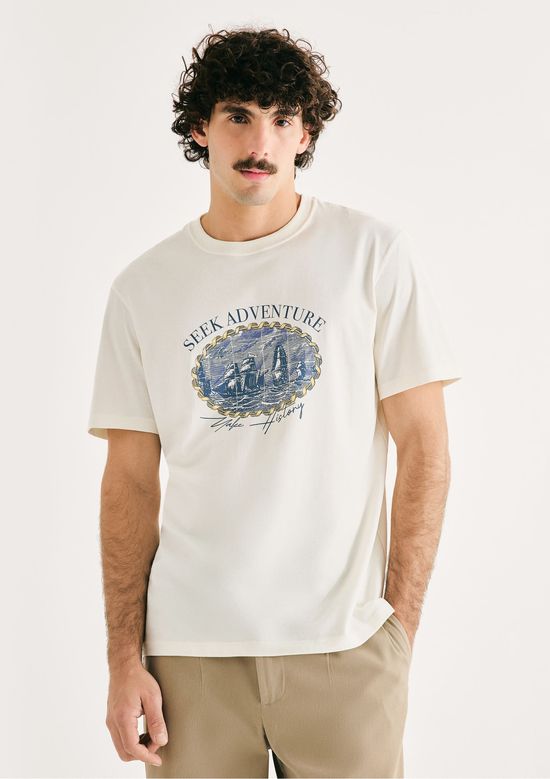 Foto do produto: Camiseta Masculina Comfort Super Cotton Estampada - Branco