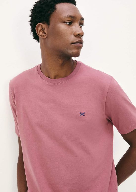 Foto do produto: Camiseta Básica Masculina World Com Bordado - Rosa