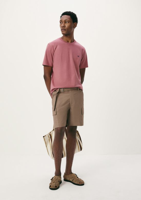 Foto do produto: Camiseta Básica Masculina World Com Bordado - Rosa