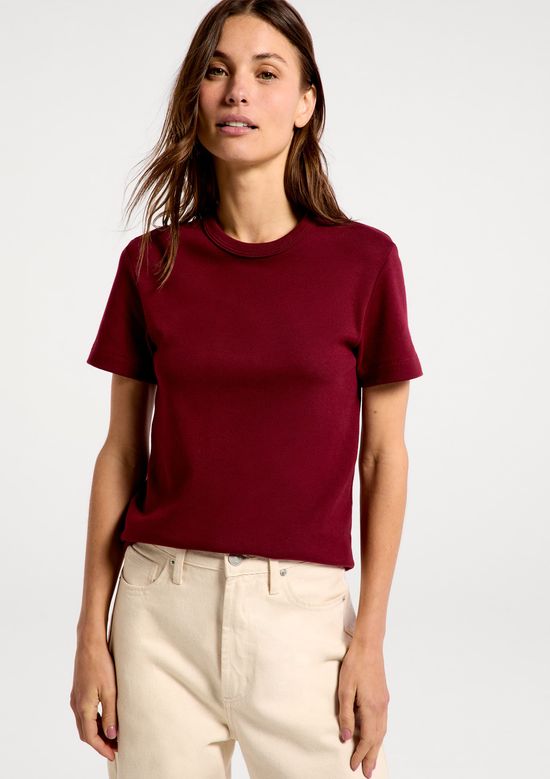 Foto do produto: Camiseta Feminina Slim Em Algodão - Vinho