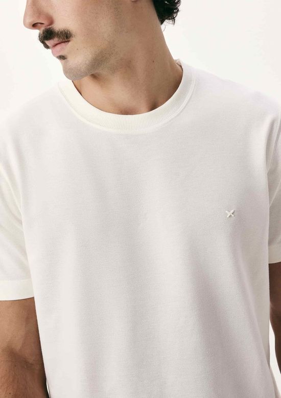 Foto do produto: Camiseta Masculina Em Malha Piquet Pima - Off white