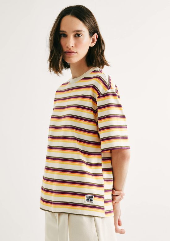 Foto do produto: Camiseta Feminina Box Listrada - Laranja