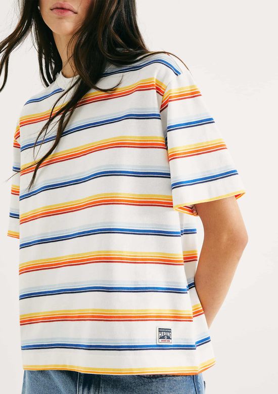 Foto do produto: Camiseta Feminina Box Listrada - Azul