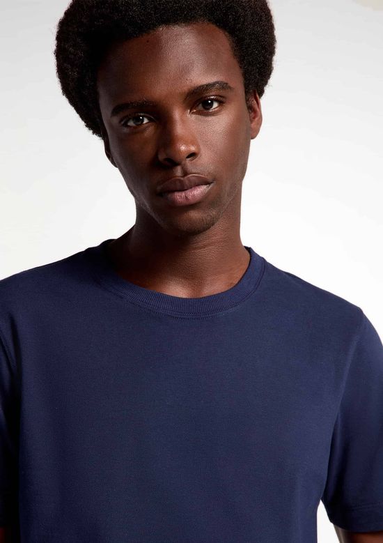 Foto do produto: Camiseta Masculina Em Malha Piquet Pima - Azul