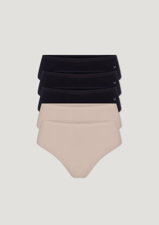 Foto do produto: Kit 5 Calcinhas Básicas Caleçon Em Algodão - Multicolorido
