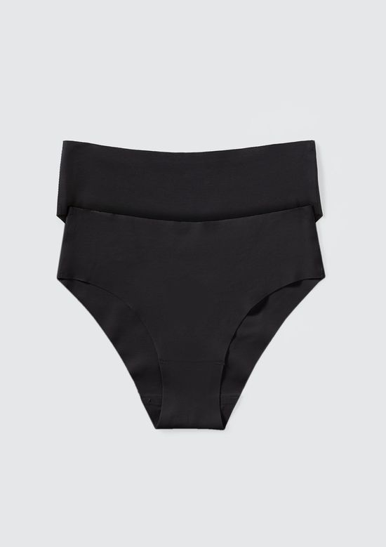 Foto do produto: Kit 2 Calcinhas Caleçon Em Malha - Preto