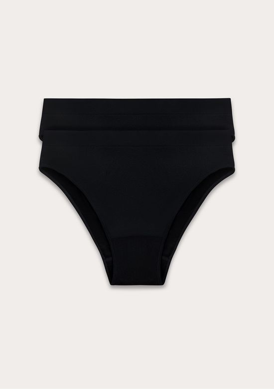 Foto do produto: Kit 2 Calcinhas Clássicas Sem Costura - Preto