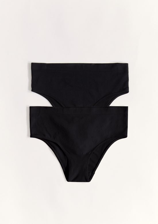 Foto do produto: Kit 2 Calcinhas Caleçon Sem Costura - Preto