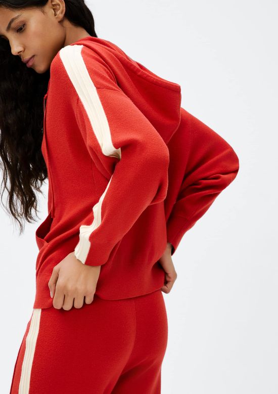 Foto do produto: Jaqueta feminina em Tricô com Capuz - Vermelho