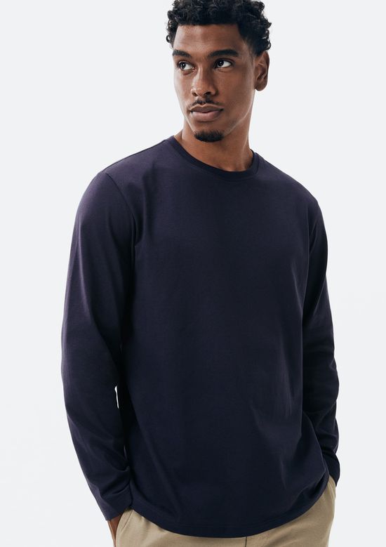 Foto do produto: Camiseta Básica Masculina Manga Longa Comfort Super Cotton - Azul