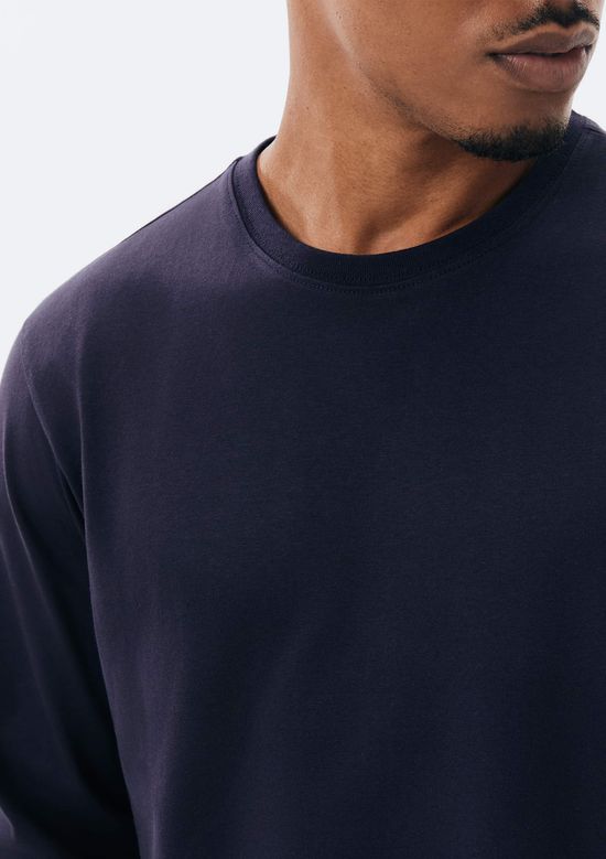 Foto do produto: Camiseta Básica Masculina Manga Longa Comfort Super Cotton - Azul