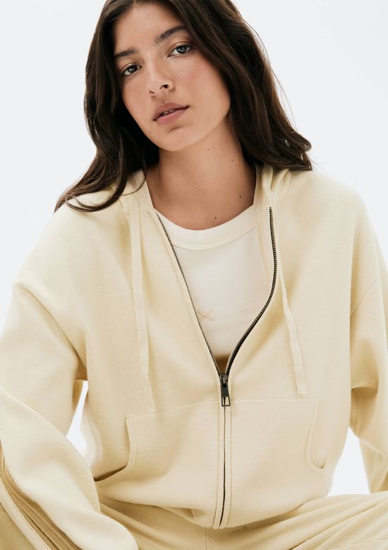 Foto do produto: Jaqueta feminina em Tricô com Capuz - Creme