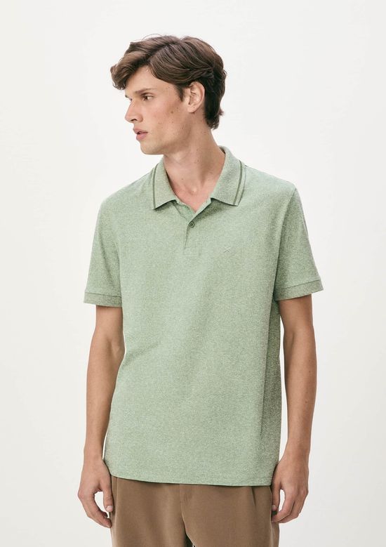 Foto do produto: Camisa Polo Básica Masculina Em Malha Texturizada - Verde