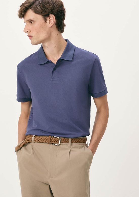 Foto do produto: Camisa Polo Básica Masculina Manga Curta Em Piquet - Azul
