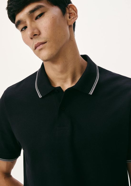 Foto do produto: Camisa Polo Básica Masculina Manga Curta Em Piquet - Preto