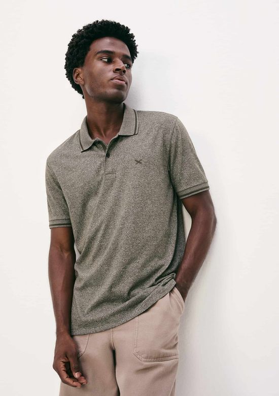 Foto do produto: Camisa Polo Básica Masculina Em Malha Texturizada - Cinza