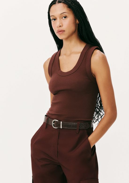 Foto do produto: Regata Feminina Canelada Decote U - Vinho