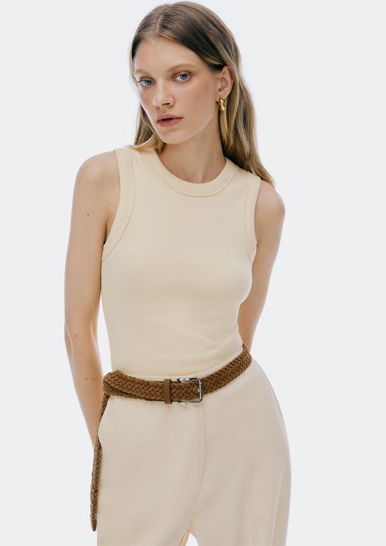 Foto do produto: Regata Básica Feminina Slim Neck - Amarelo