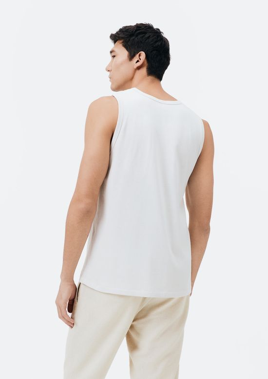 Foto do produto: Regata Básica Masculina Regular Com Estampa - Branco