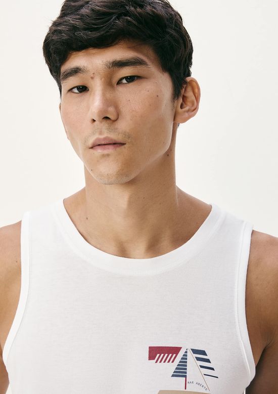 Foto do produto: Regata Básica Masculina Regular Com Estampa - Branco