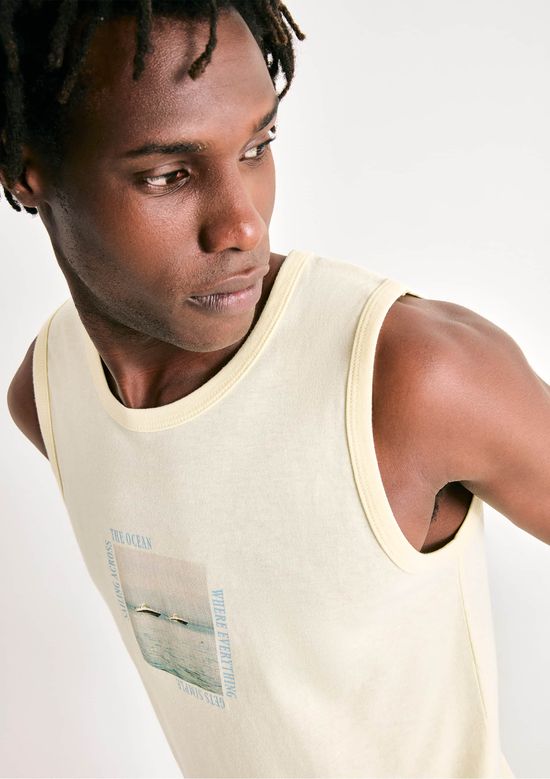 Foto do produto: Regata Básica Masculina Regular Com Estampa - Amarelo