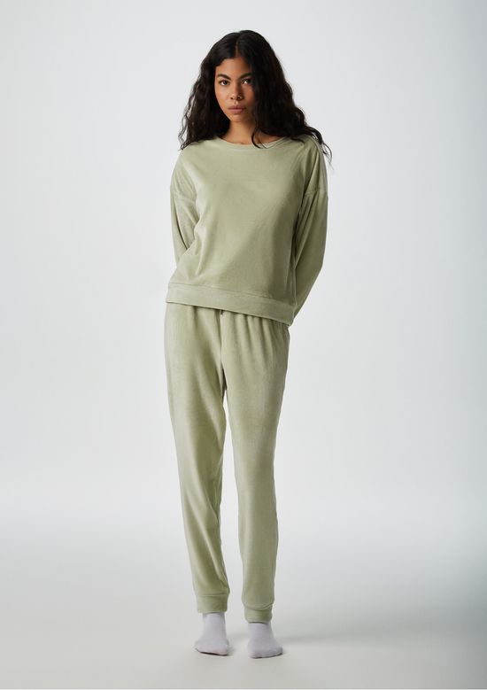 Foto do produto: Pijama Longo Feminino Em Plush - Verde