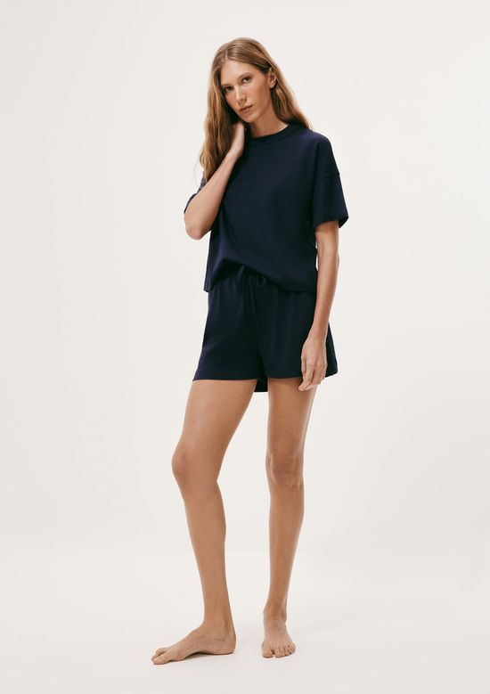 Foto do produto: Pijama Feminino Curto Box Em Algodão - Azul