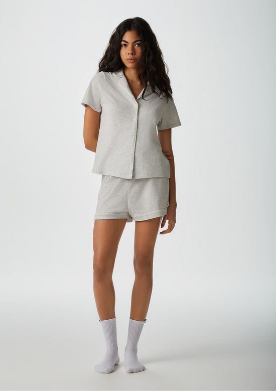 Foto do produto: Pijama Curto Feminino Com Botões - Cinza