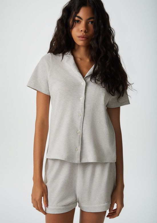 Foto do produto: Pijama Curto Feminino Com Botões - Cinza
