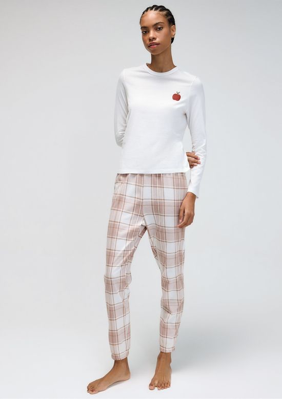 Foto do produto: Pijama Longo Feminino Estampado - Off white