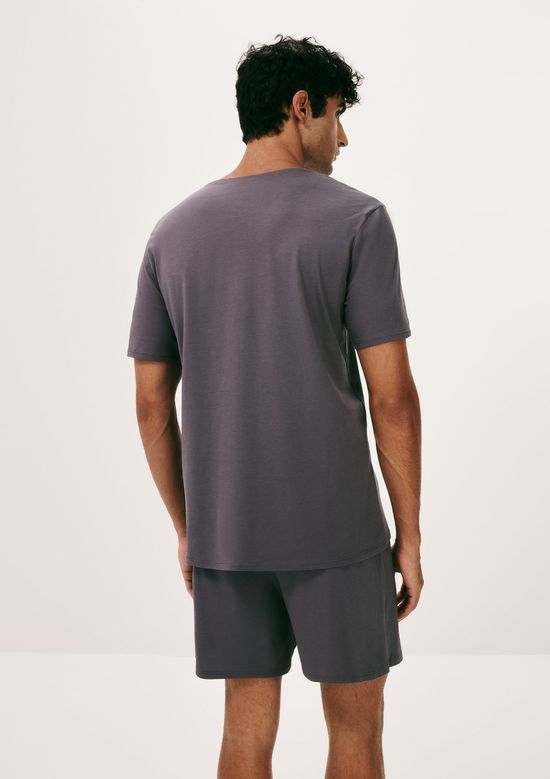 Foto do produto: Pijama Curto Masculino Comfort Em Algodão Pima - Azul