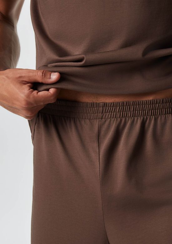 Foto do produto: Pijama Curto Masculino Comfort Em Algodão Pima - Marrom