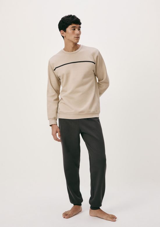 Foto do produto: Pijama Longo Masculino Em Moletom - Bege