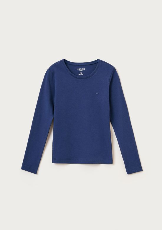 Foto do produto: Blusa Básica Infantil Menina Manga Longa Com Patch Hering Kids - Azul