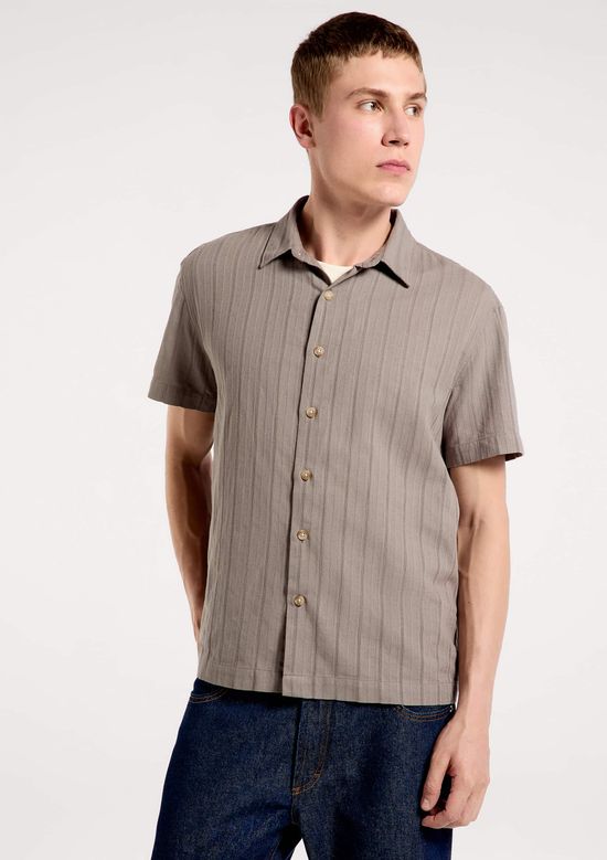 Foto do produto: Camisa Masculina Fio Tinto Listrada - Cinza