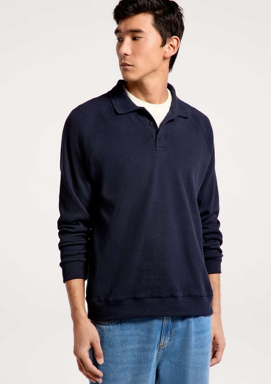Foto do produto: Blusão Polo Masculino Em Interlock - Azul