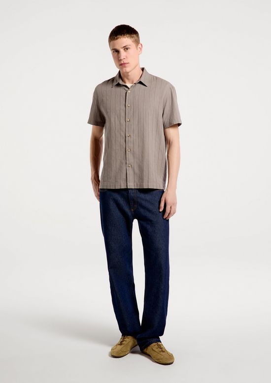 Foto do produto: Camisa Masculina Fio Tinto Listrada - Cinza