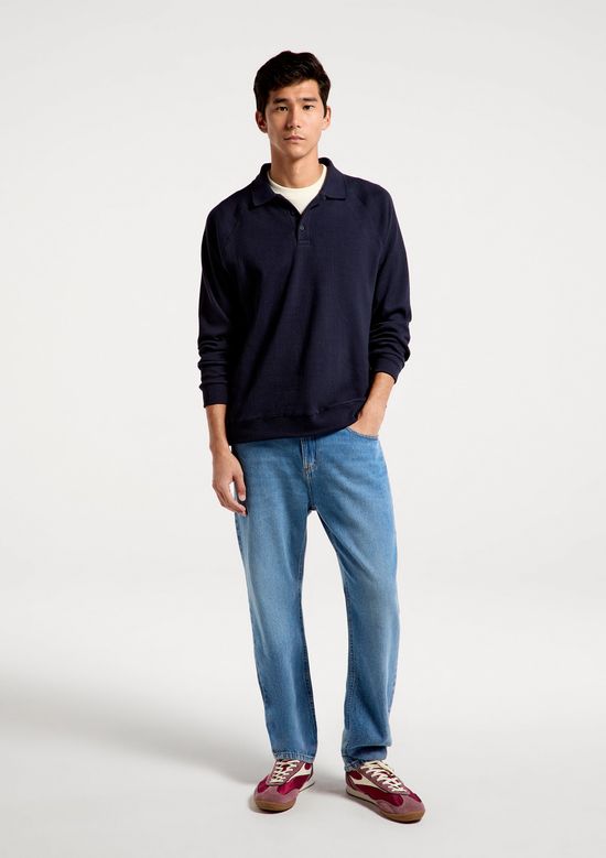 Foto do produto: Blusão Polo Masculino Em Interlock - Azul