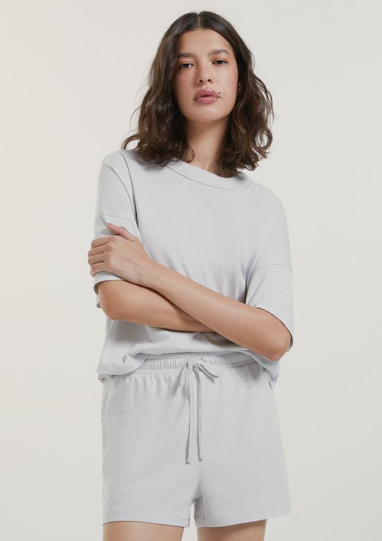 Foto do produto: Pijama Feminino Curto Box Em Algodão - Cinza