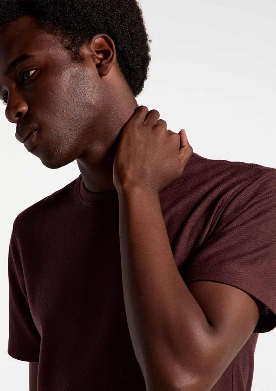 Foto do produto: Camiseta Masculina Manga Curta Texturizada - Vinho