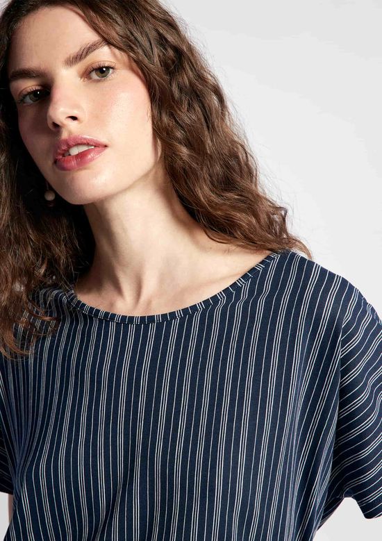 Foto do produto: Blusa Feminina Manga Curta Estampada - Azul