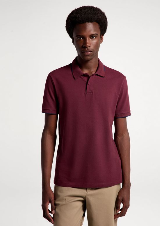 Foto do produto: Polo Masculina Manga Curta Em Piquet - Vermelho