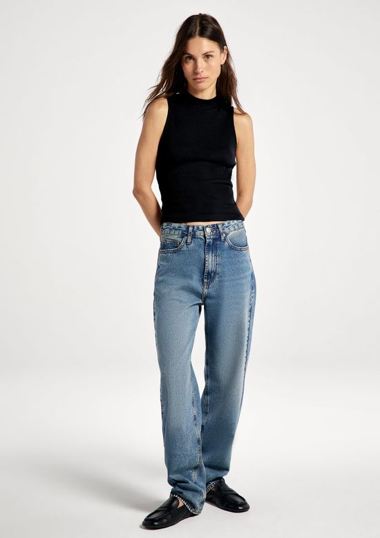 Foto do produto: Regata Feminina Canelada Gola Alta - Preto