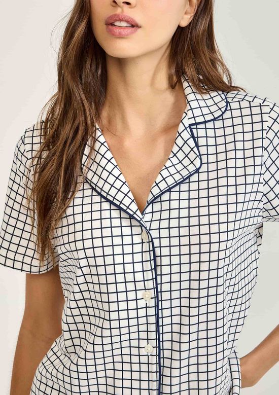 Foto do produto: Pijama Curto Feminino Americano Estampado - Off white